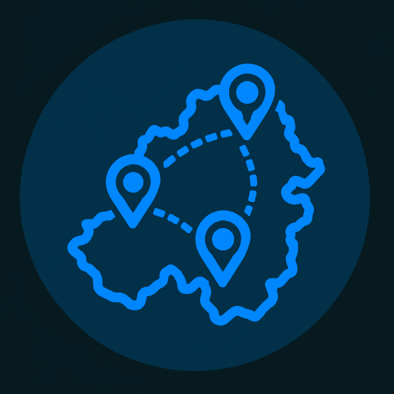 Northern Ireland service coverage icon showing location markers across Northern Ireland.