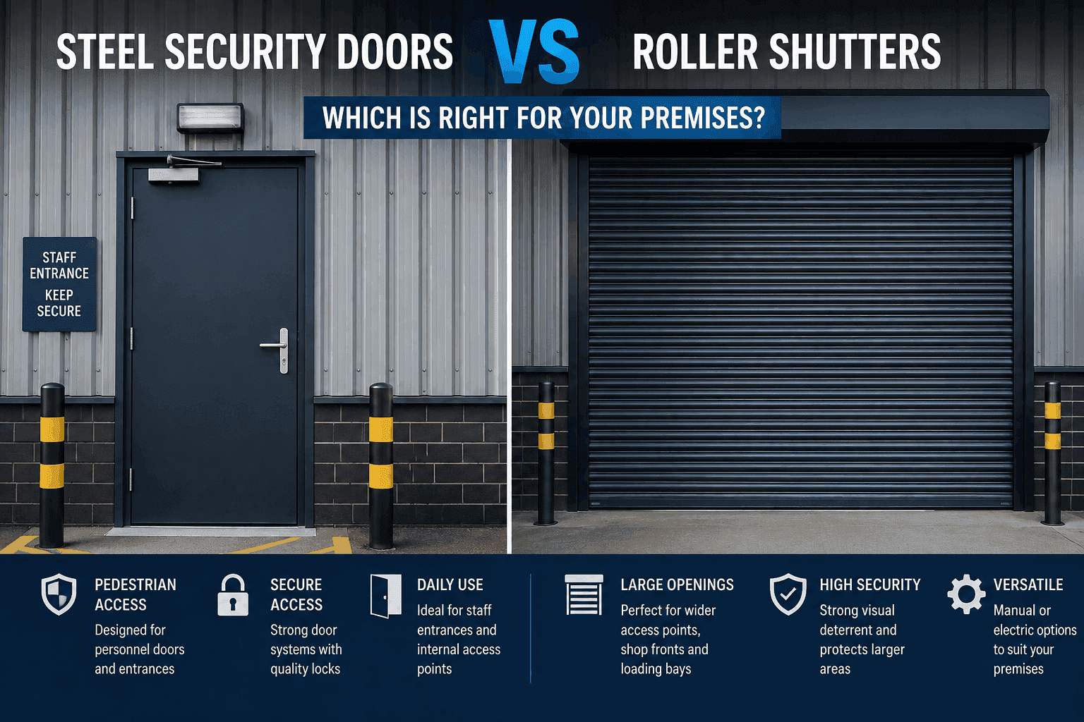 Steel Security Doors vs Roller Shutters: Which Is Right for Your Premises?